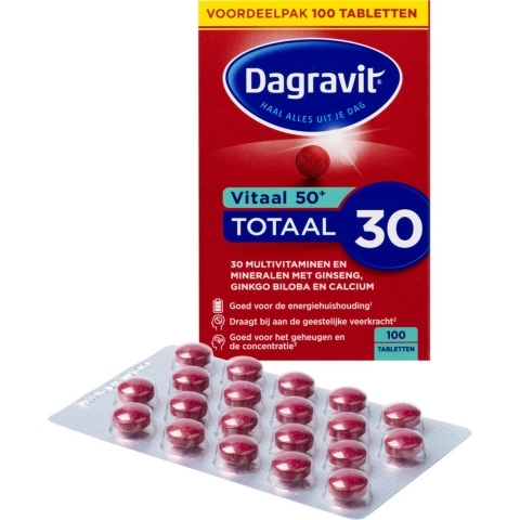 Gratis Verzending: 4x Dagravit Totaal 30 Vitaal 50+ 100 tabletten