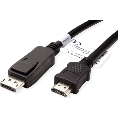 VALUE DisplayPort kabel DP - HDTV, M/M, zwart, 1,5 m