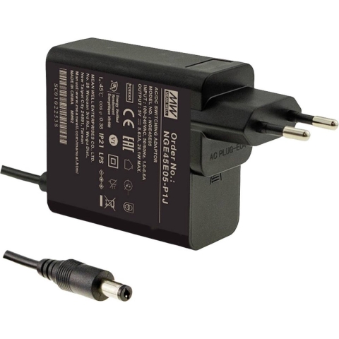 MW Mean Well NGE45E12-P1J Stekkernetvoeding, vaste spanning 45 W