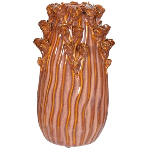 Vaas Bernou keramiek oranje 15x27,5cm
