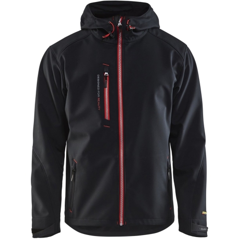 Blåkläder Softshell Jack 4949 | Zwart/Rood | Maat 4XL - 7330509471173