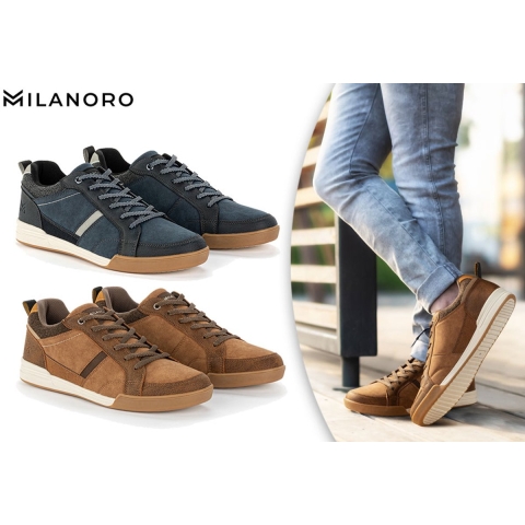 Milanoro - Comfortabele sneakers voor heren - Cognac - Maat 43
