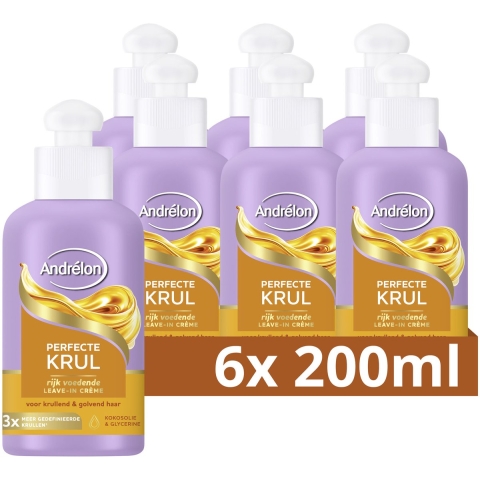 6x Andrelon Leave-In Creme Perfecte Krul 200 ml