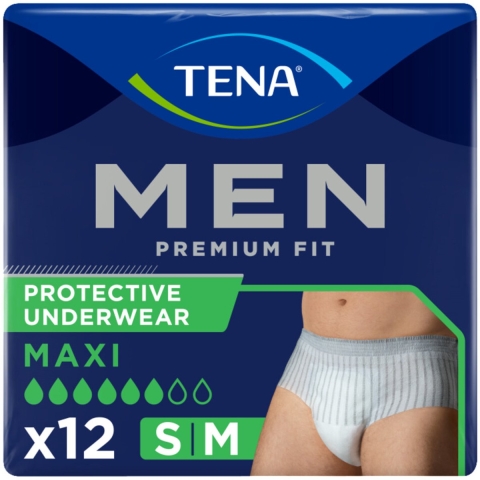 2x TENA Men Premium Fit Maxi S/M 12 stuks