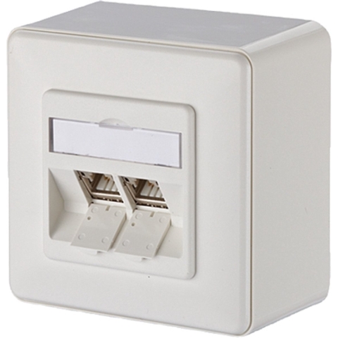 Metz Connect 130B12D20002-E Netwerkdoos Opbouw (op muur) CAT 6A 2 poorten Zuiver wit