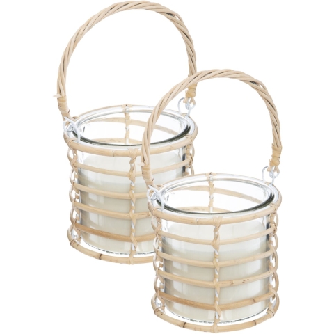 Atmosphera geurkaars citronella Boho - 2x - 430 g - citroengras - 31 uur - zomer -