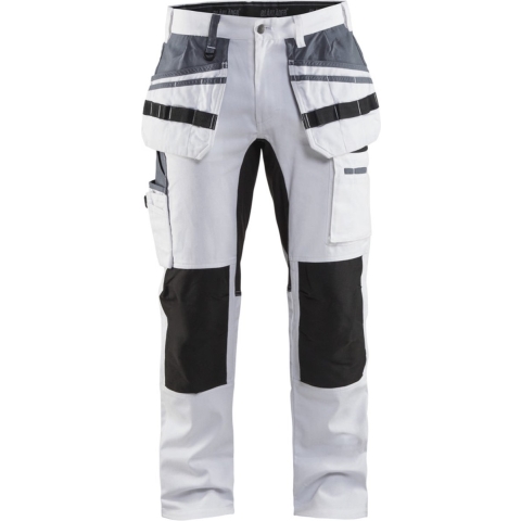 Blåkläder Schilders werkbroek met stretch 19101000-1099 | Wit/Zwart | Maat C62 - 7330509622520