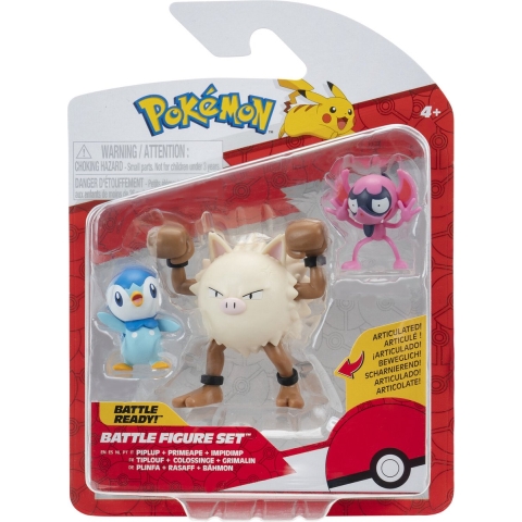 Pokemon Battle Figure Pack - Impidimp, Piplup & Primape