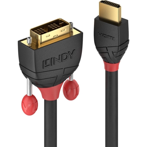 LINDY 36272 HDMI-kabel HDMI / DVI Adapterkabel HDMI-A-stekker, DVI-D 18+1-polige stekker 2.00 m Zwart