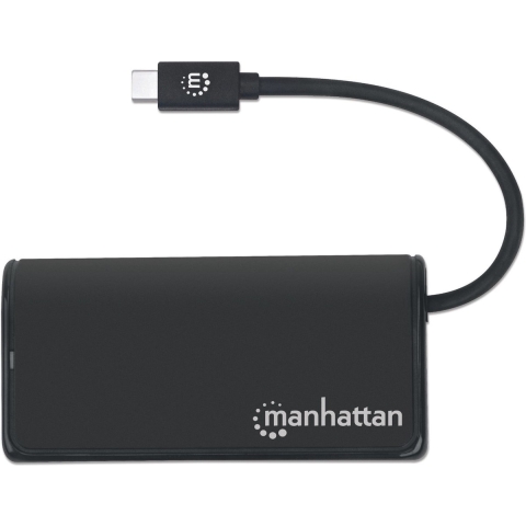 Manhattan 164924 USB-C (USB 3.2 Gen 2) multiport hub 4 poorten Zwart