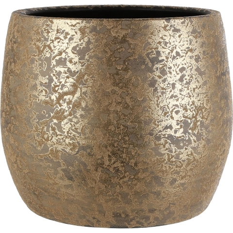Clemente pot round gold - h13xd16,5cm - Mica decorations
