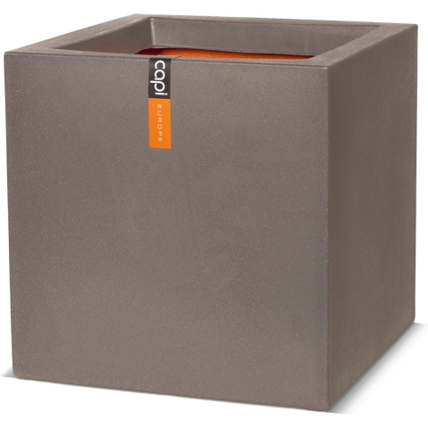 Pot vierkant Smooth NL 30x30x30 warm taupe bloempot - Capi europe