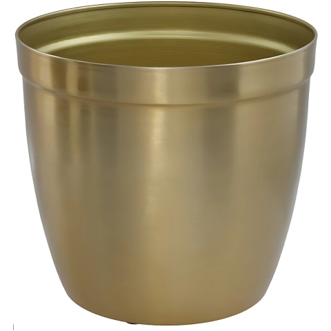 Gerimport bloempot Gea - goud - D23 cm - H21 cm - metaal - tuindecoratie -