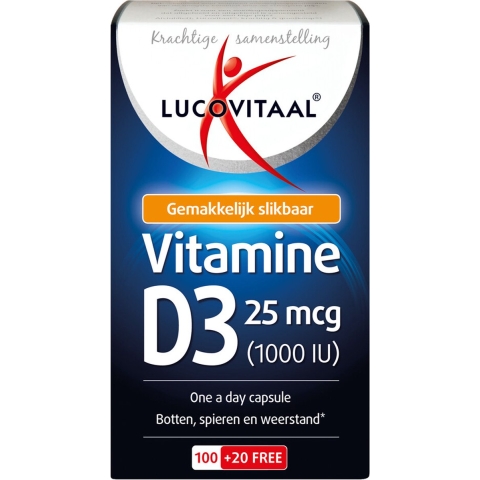 Gratis Verzending: 2x Lucovitaal Vitamine D3 25mcg 120 capsules