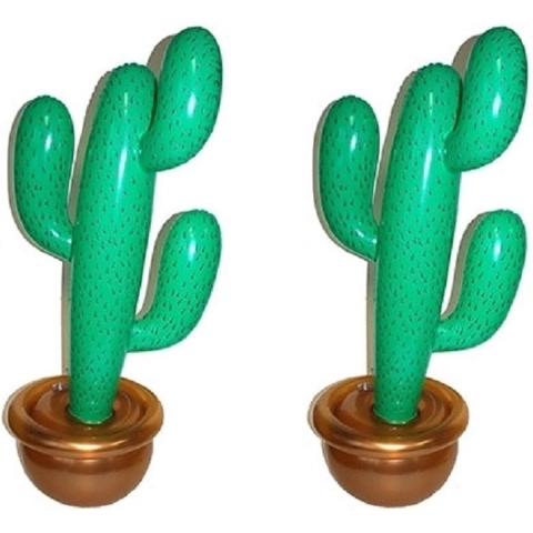 Pakket van 2x stuks opblaasbare planten cactus 90 cm -