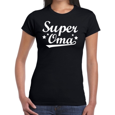 Super oma cadeau t-shirt zwart dames 2XL -