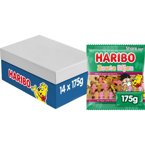 14x Haribo Zoute Rijen 175 gr