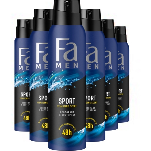 6x Fa Men Deodorant Spray Sport 150 ml
