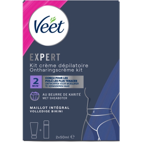 3x Veet Expert Ontharingscrème Bikini Kit 2 x 50 ml