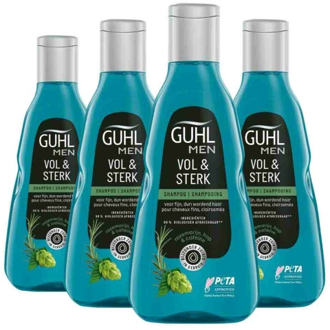 4x Guhl Shampoo Man Vol&Sterk 250 ml