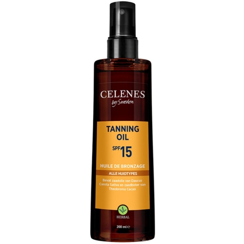 2x Celenes Herbal Tanning Oil Alle Huidtypes SPF 15 200 ml