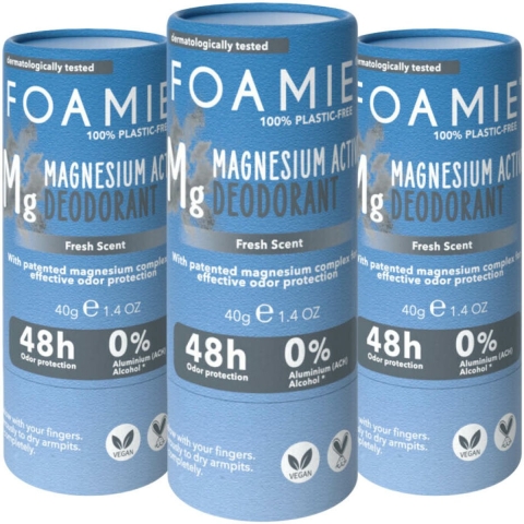 3x Foamie Deodorant Stick Refresh 40 gr