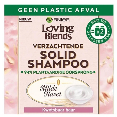 3x Garnier Loving Blends Milde Haver Shampoo Bar 60 gr