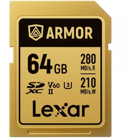 Lexar SDXC Pro Gold Series Armor UHS-II 64GB V60 IP68 R280/W210