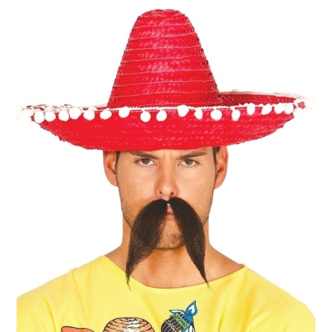 2x stuks rode sombrero/Mexicaanse hoed 45 cm voor volwassenen -