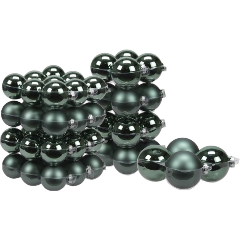 56x stuks glazen kerstballen emerald groen 6, 8 en 10 cm mat/glans -