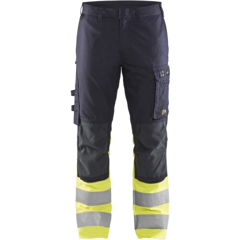 Blåkläder Multinorm werkbroek Inherent met stretch 17871512 | Marine/High Vis Geel | Maat 64 - 7330509805244