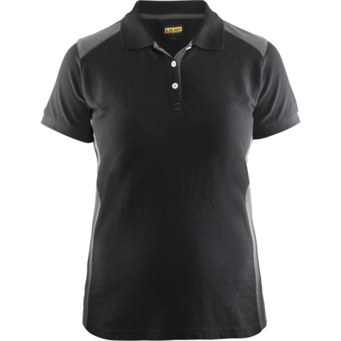 Blåkläder Dames poloshirt piqué 33901050 | Zwart/Grijs | Maat L - 7330509479636