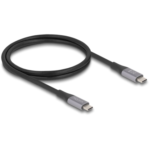 DeLOCK 81191 USB-kabel USB4 Gen 2x2 1 m USB C Zwart, Grijs