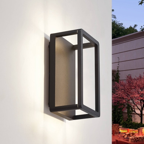 Lucande - Thorvid LED Buiten Wandlamp H26 Zwart