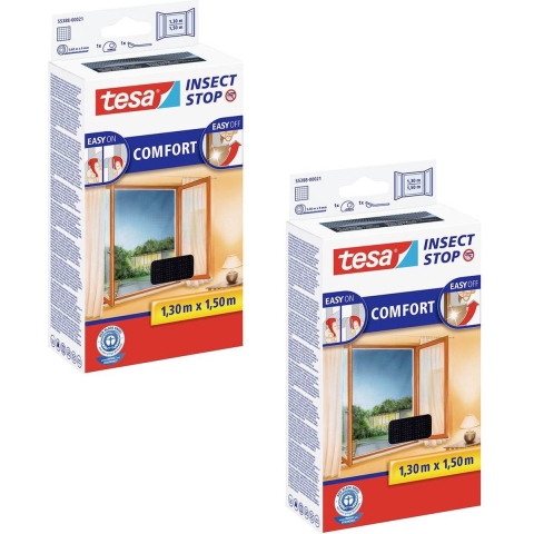 tesa COMFORT Vliegenhor (b x h) 130 cm x 150 cm Antraciet 2 stuk(s)