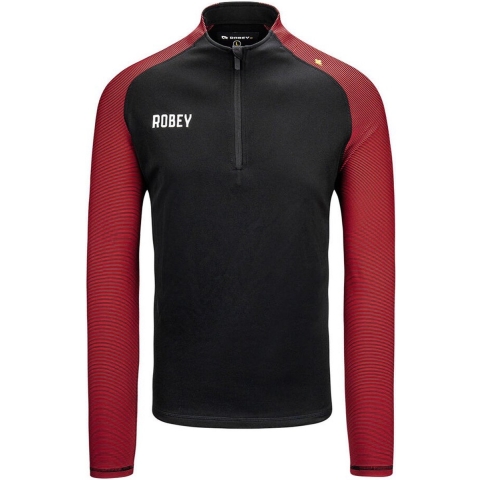 Robey RS3004 Performance Half-Zip Top - Black/Red - S