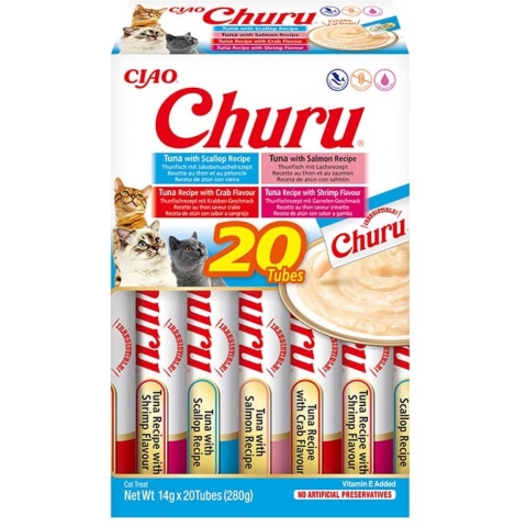 Ciao Churu Kattensnack Multipack Tuna Seafood 20 x 14 gr