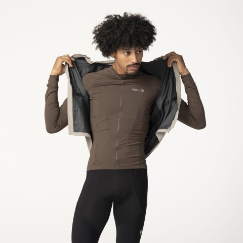AGU Solid Fietsshirt Lange Mouwen Performance Heren - Ground coffee - M