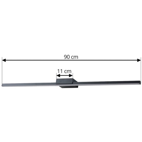 Lucande - Kivana LED Wandlamp L90 IP44 Zwart