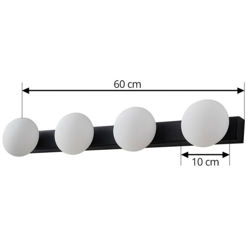 Lucande - Myrra LED Wandlamp IP44 Zwart/Wit