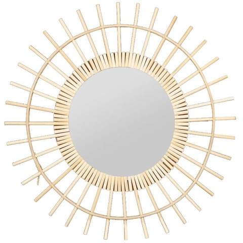 Wandspiegel Sun - zon - rotan - D55 cm - bohemian/boho spiegel -