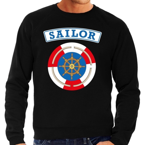 Zeeman/sailor verkleed sweater zwart voor heren XL -