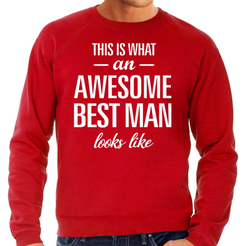 Awesome best man / getuige cadeau sweater rood heren 2XL -