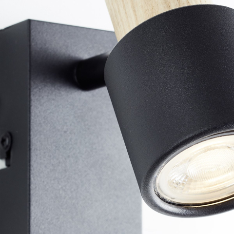 Brilliant Pini 10145/76 Wandlamp GU10 Zwart, Hout