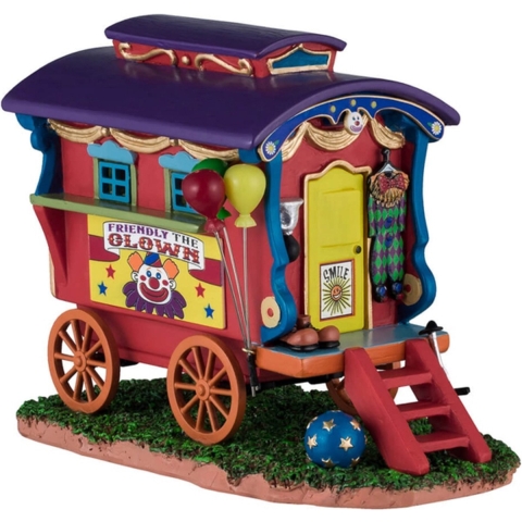 Friendly The Clown Caravan 11x17x14 cm Kersthuisje - Lemax