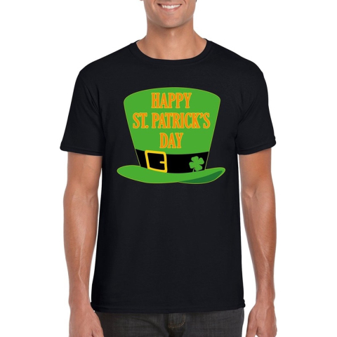 Happy St. Patricksday t-shirt zwart heren 2XL -