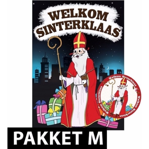 Deurposter met 75 onderzetters Sinterklaas -