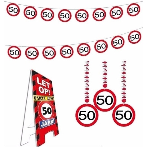 Feestartikelen Set - 50 jaar - stopborden - feestpakket - uitbreidingsset - Sarah - Abraham -