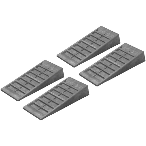 Oprijblokken - 4x - grijs - kunststof - 19,5 x 48 x 9 cm - extra grip -