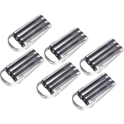 HI Deurstopper - 6x stuks - rubber - RVS - 13 x 5 x 4 cm - antislip -